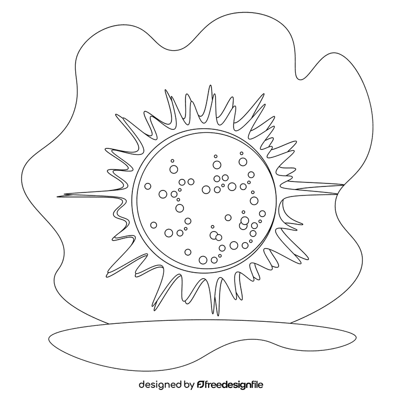 Solar eclipse black and white clipart