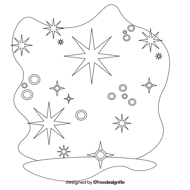 Stars black and white clipart