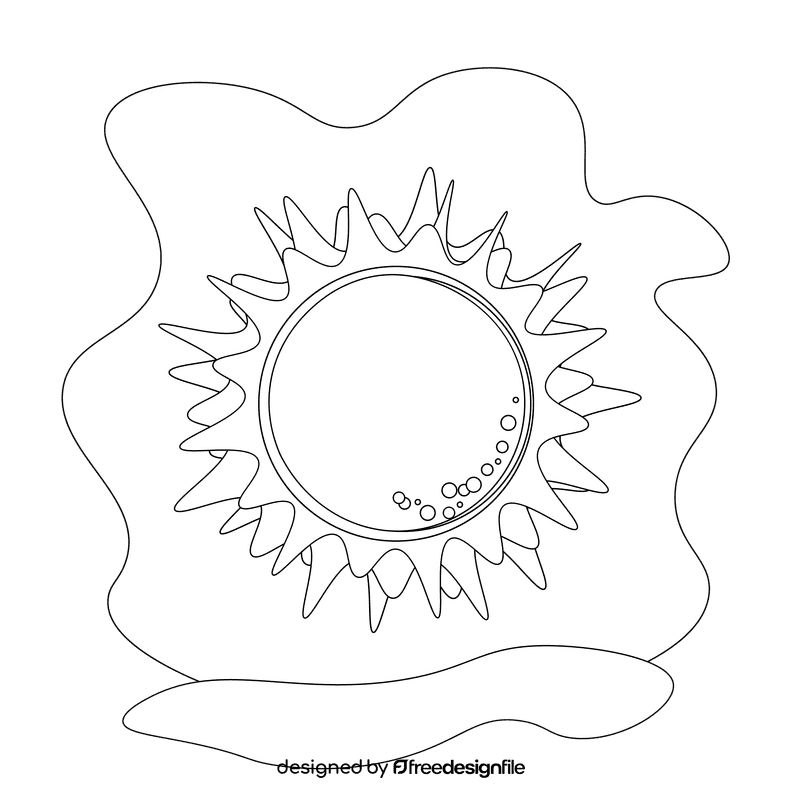 Sun black and white clipart