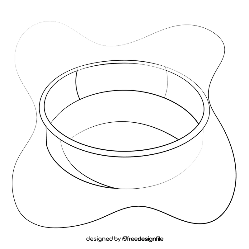 Baking tin round black and white clipart