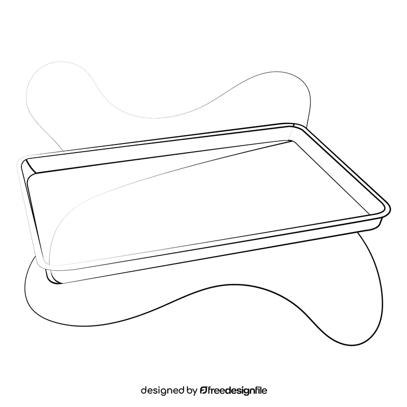 Baking tray black and white clipart