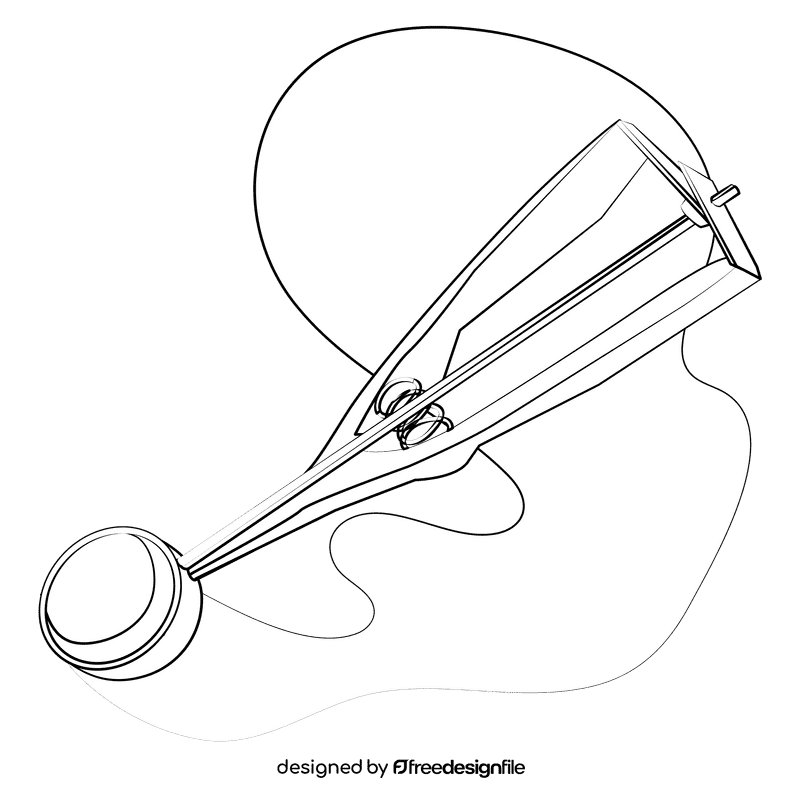 Batter scoop black and white clipart