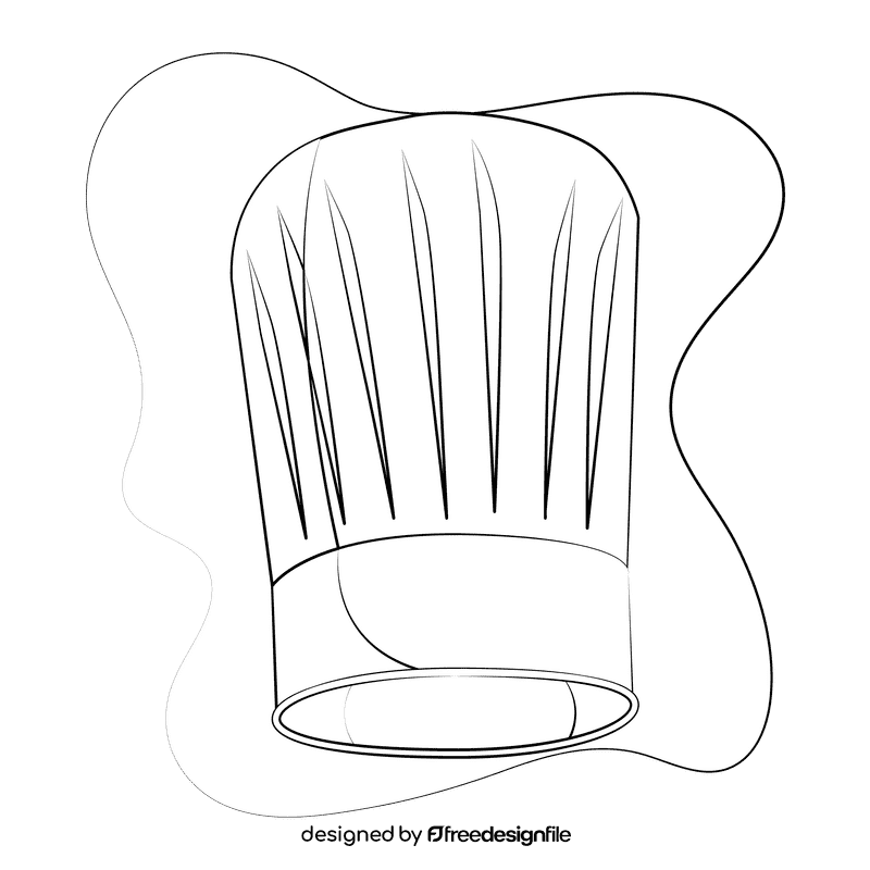 Chef hat black and white clipart