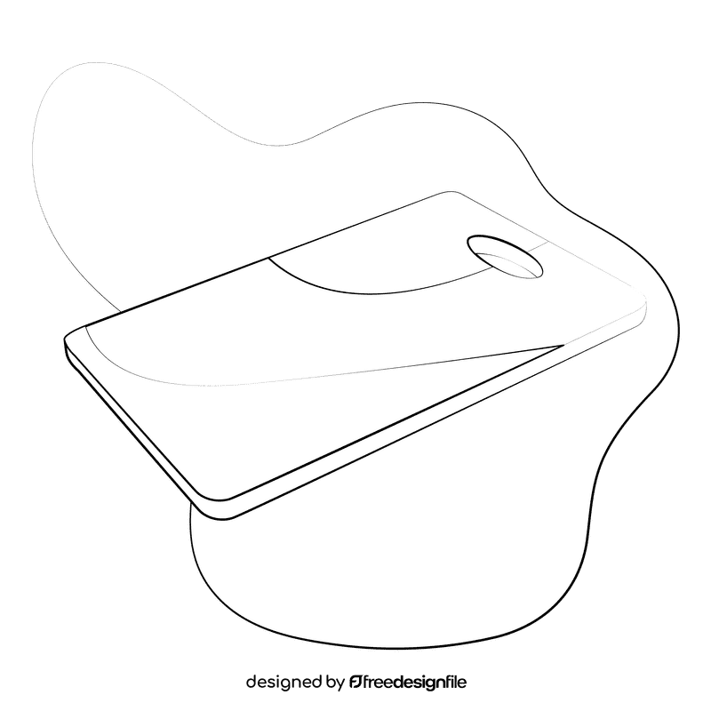 Chopping board black and white clipart