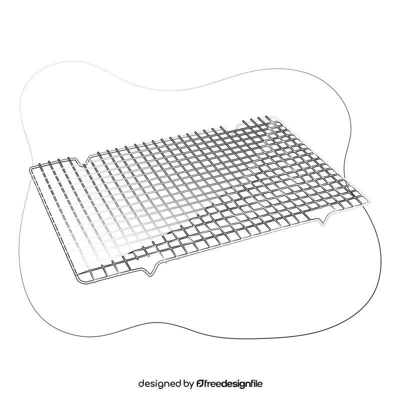 Cooling rack black and white clipart