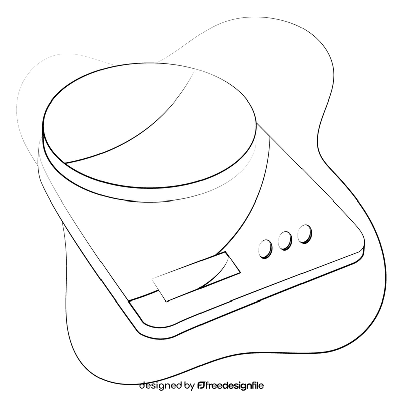 Kitchen scales black and white clipart