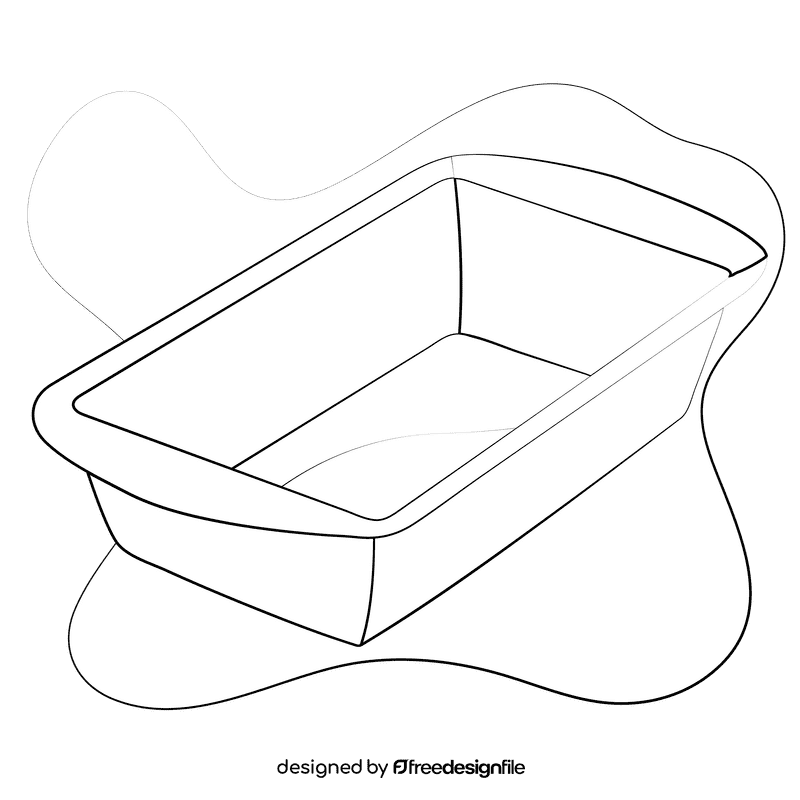 Loaf pan black and white clipart