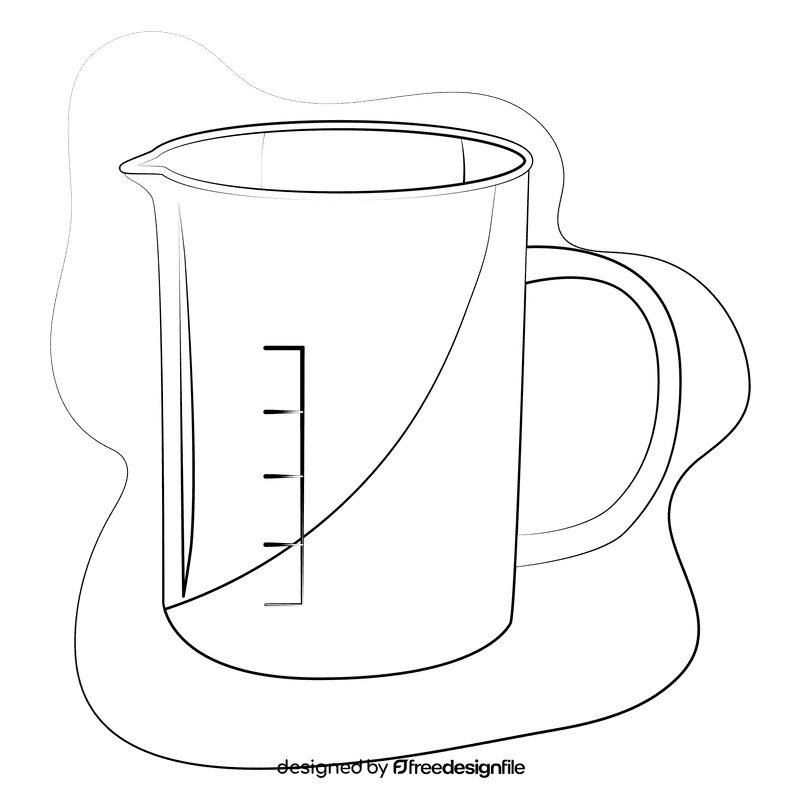 Measuring cup black and white clipart