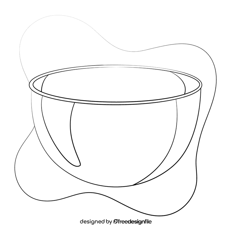 Mixing bowl black and white clipart