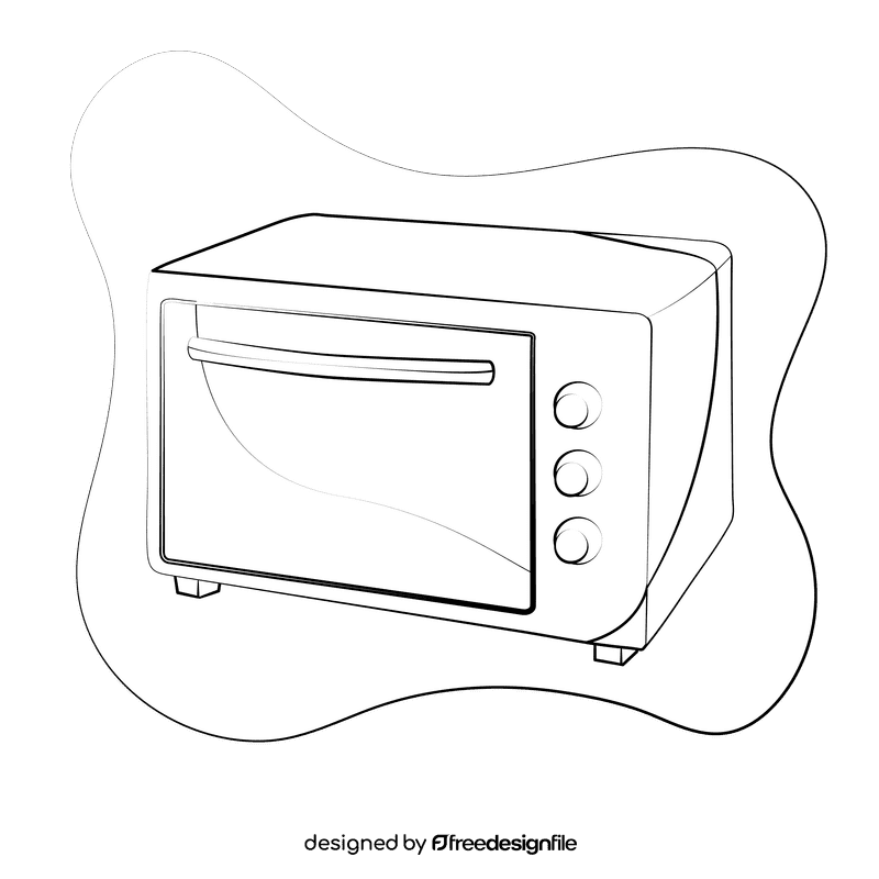 Oven black and white clipart