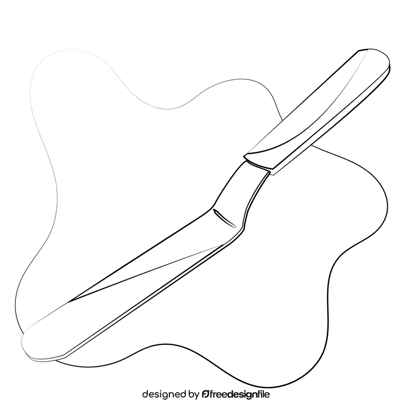 Palette knife black and white clipart