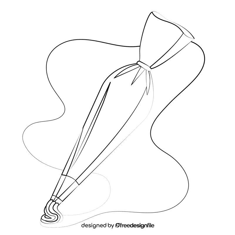 Piping bag black and white clipart