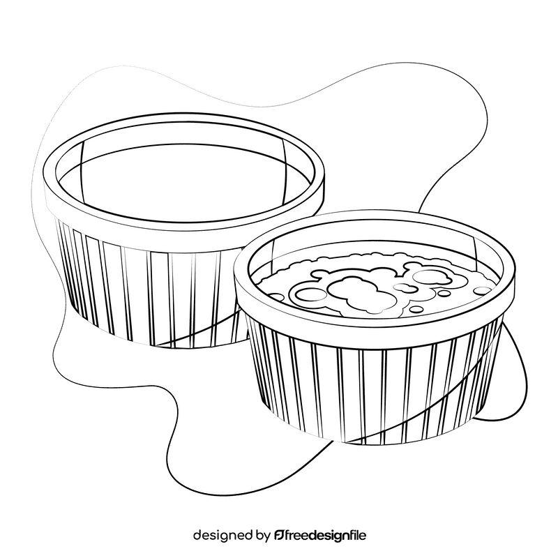 Ramekin black and white clipart