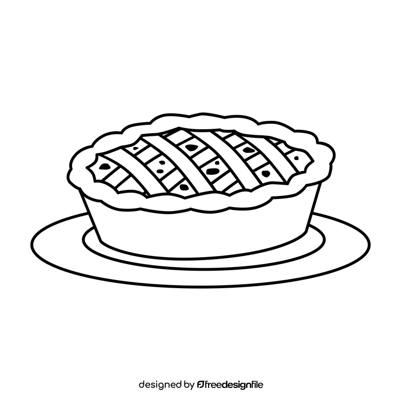 Apple pie black and white clipart