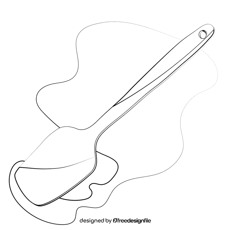 Spatula black and white clipart