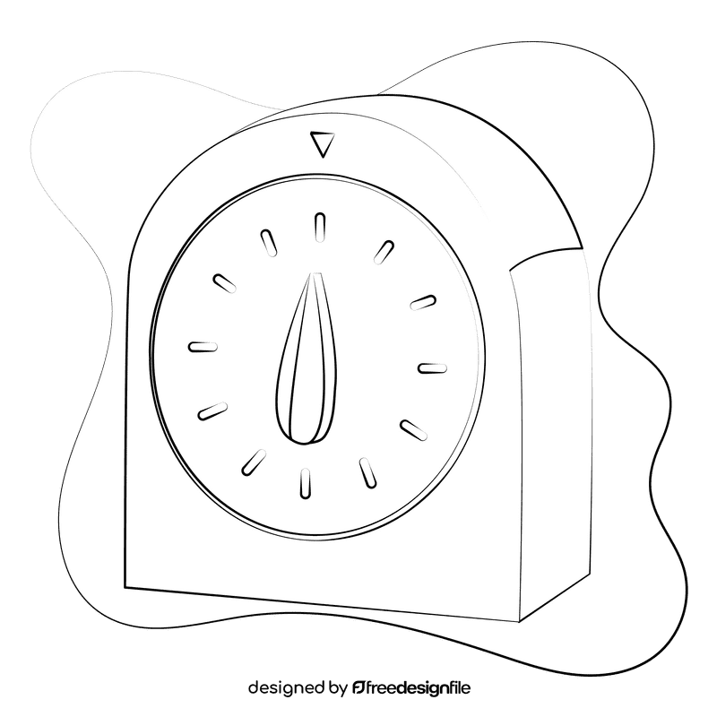 Timer black and white clipart