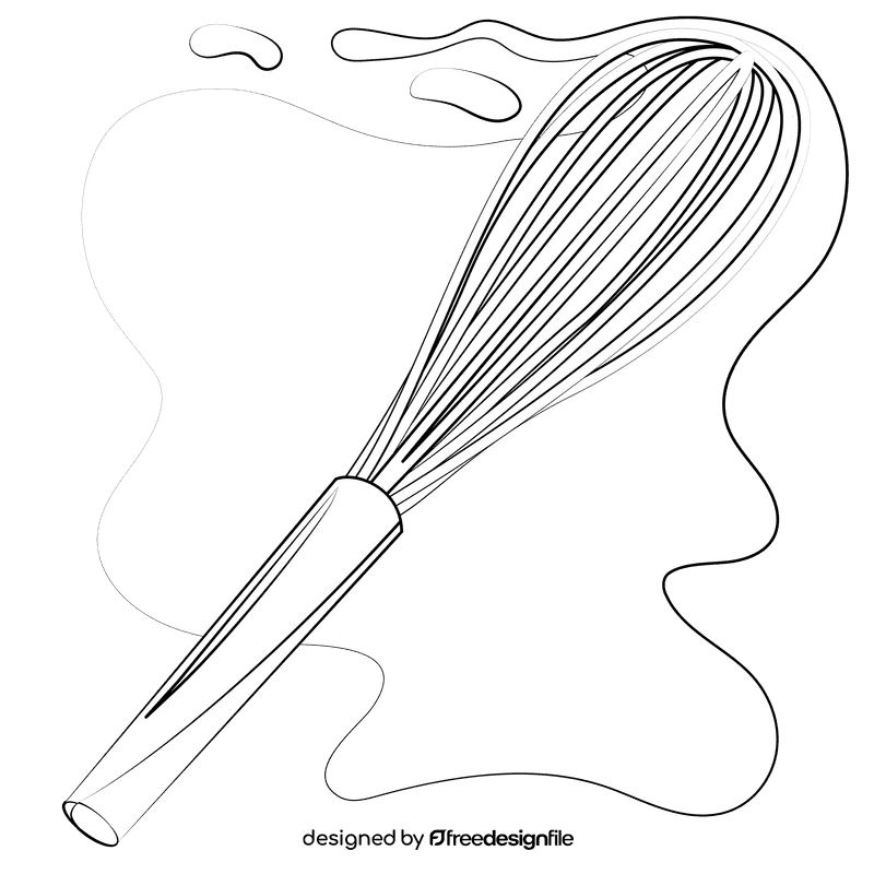 Whisk black and white clipart