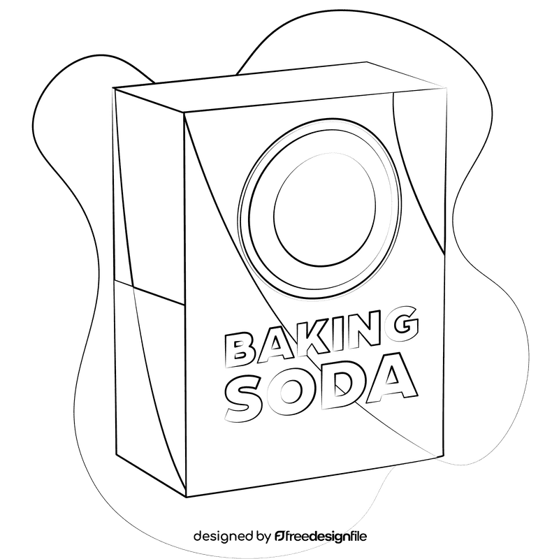 Baking soda black and white clipart