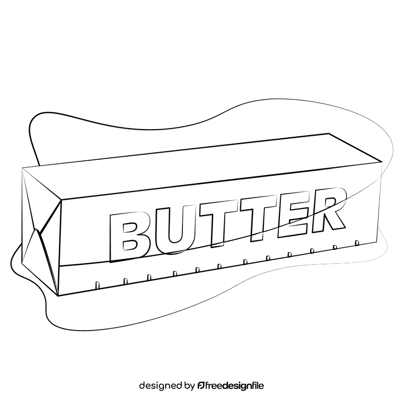 Butter black and white clipart