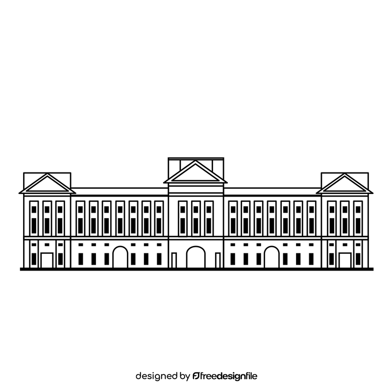 Buckingham Palace black and white clipart