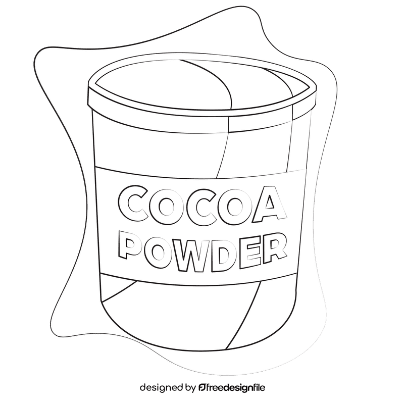 Cocoa powder black and white clipart