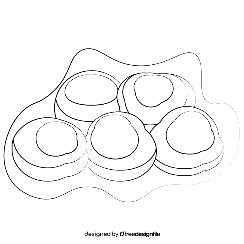 Dough balls black and white clipart