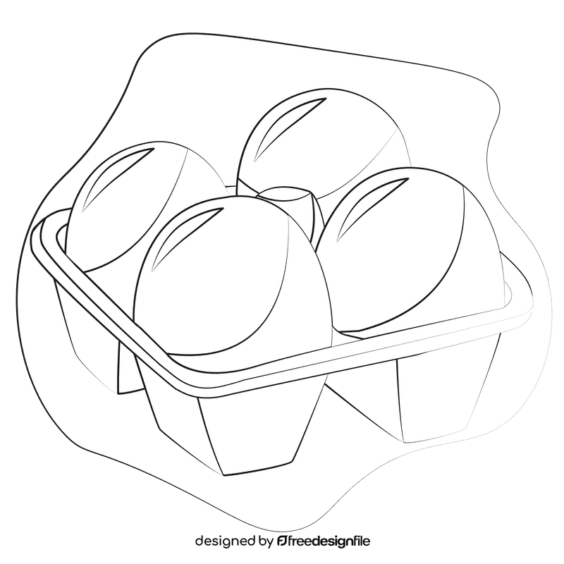 Eggs black and white clipart