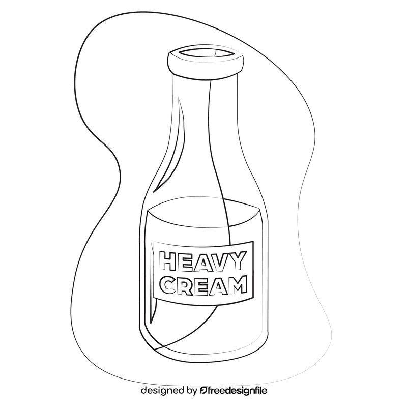 Heavy cream black and white clipart