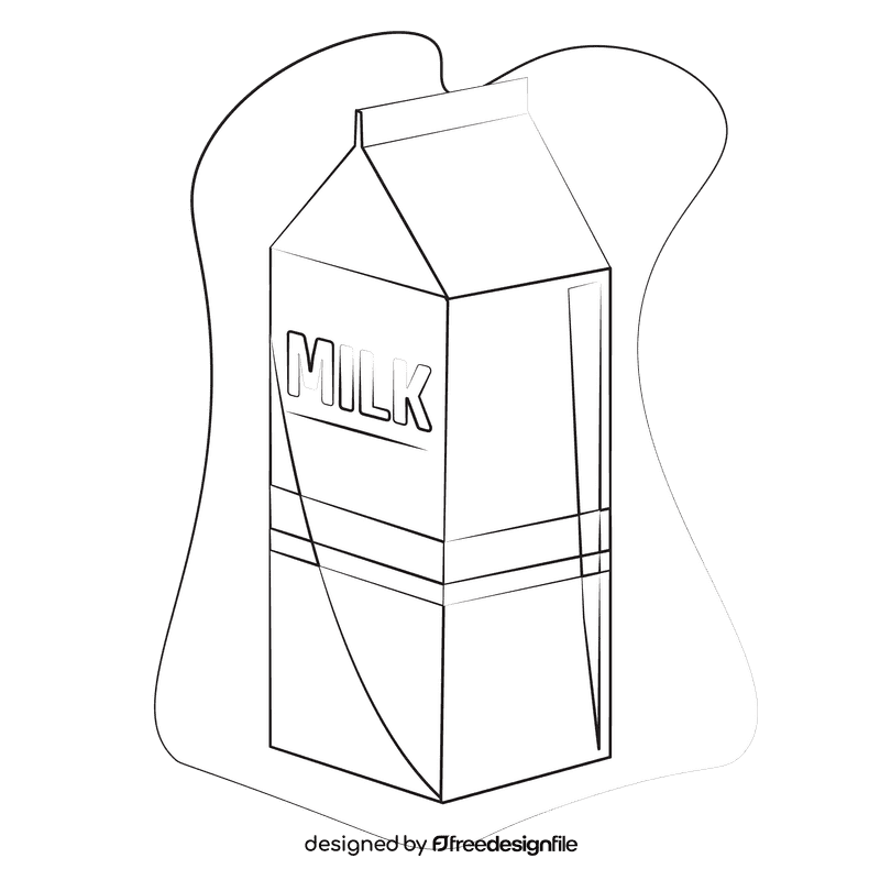 Milk black and white clipart