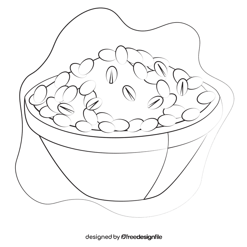 Oatmeal black and white clipart