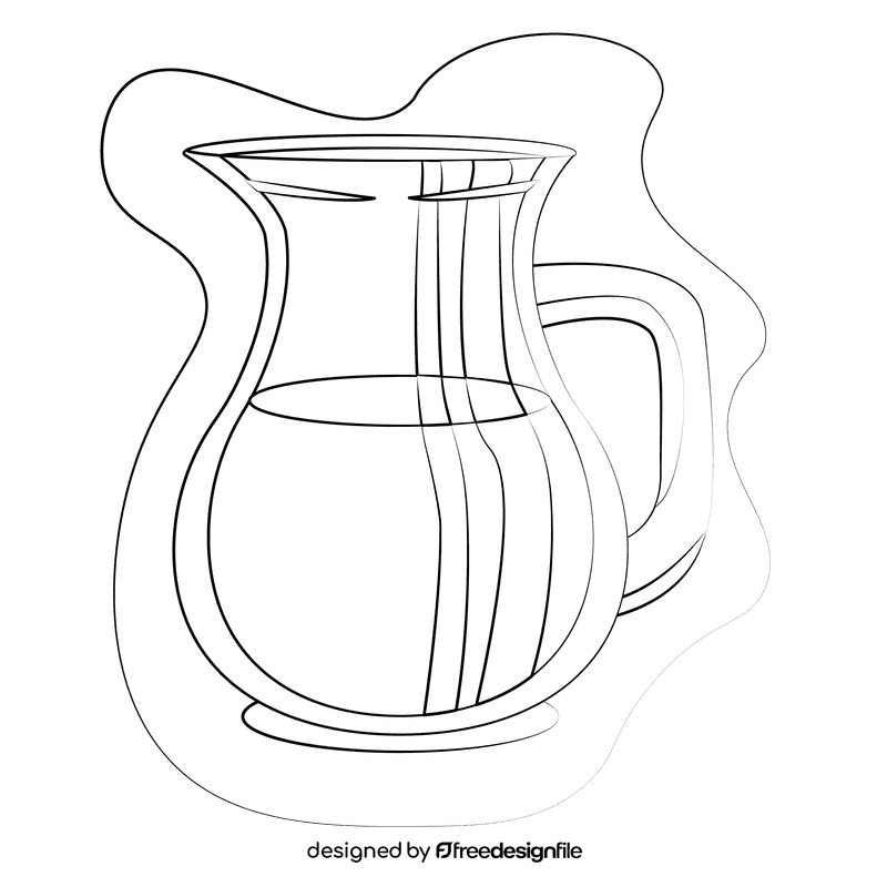 Pitcher black and white clipart