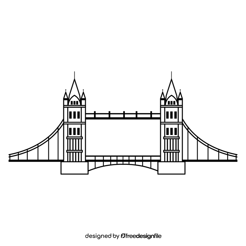 London Bridge black and white clipart vector free download