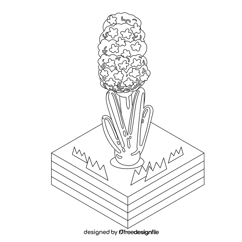 Hyacinth flower black and white clipart