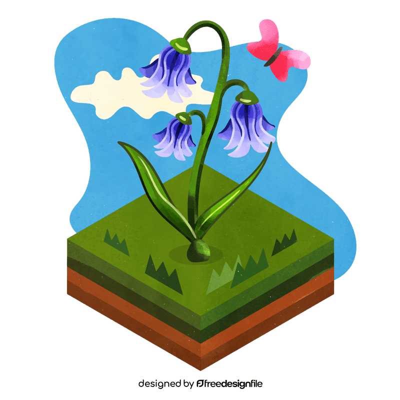 Blue bells flower vector