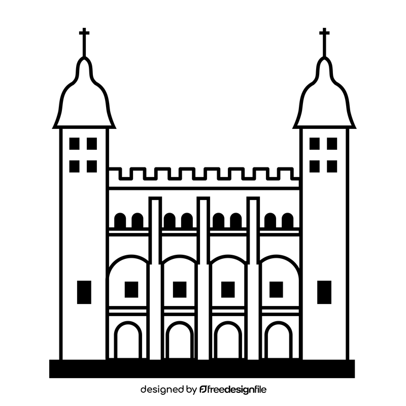 Tower of London black and white clipart