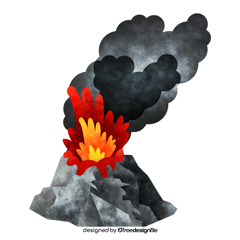 Caldera volcano clipart