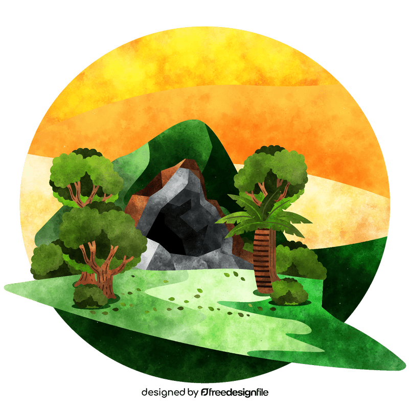 Cave in hill vector