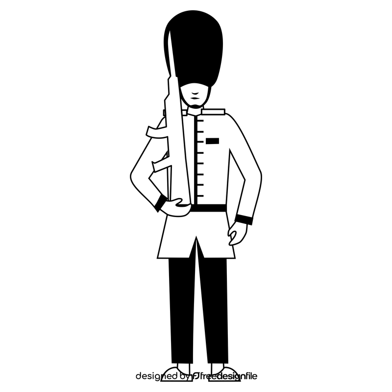 Trooping the colour, british royal guard black and white clipart
