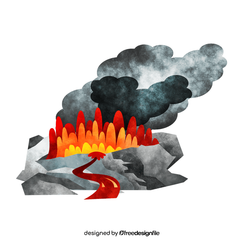 Fissure volcano clipart