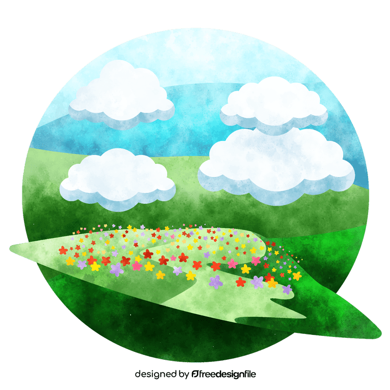 Flower field vector