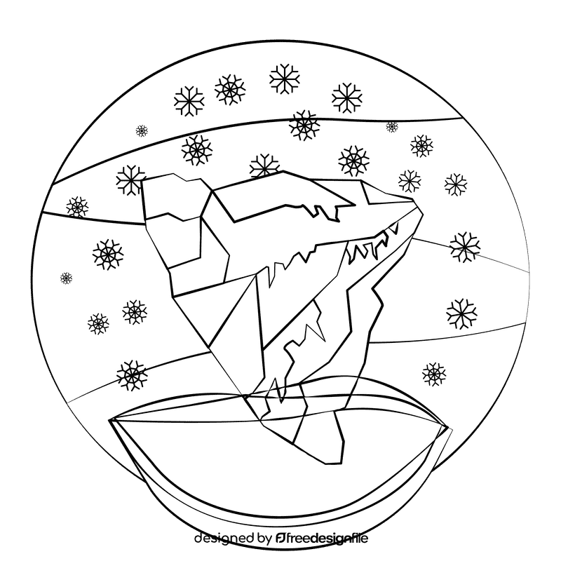 Iceberg black and white clipart