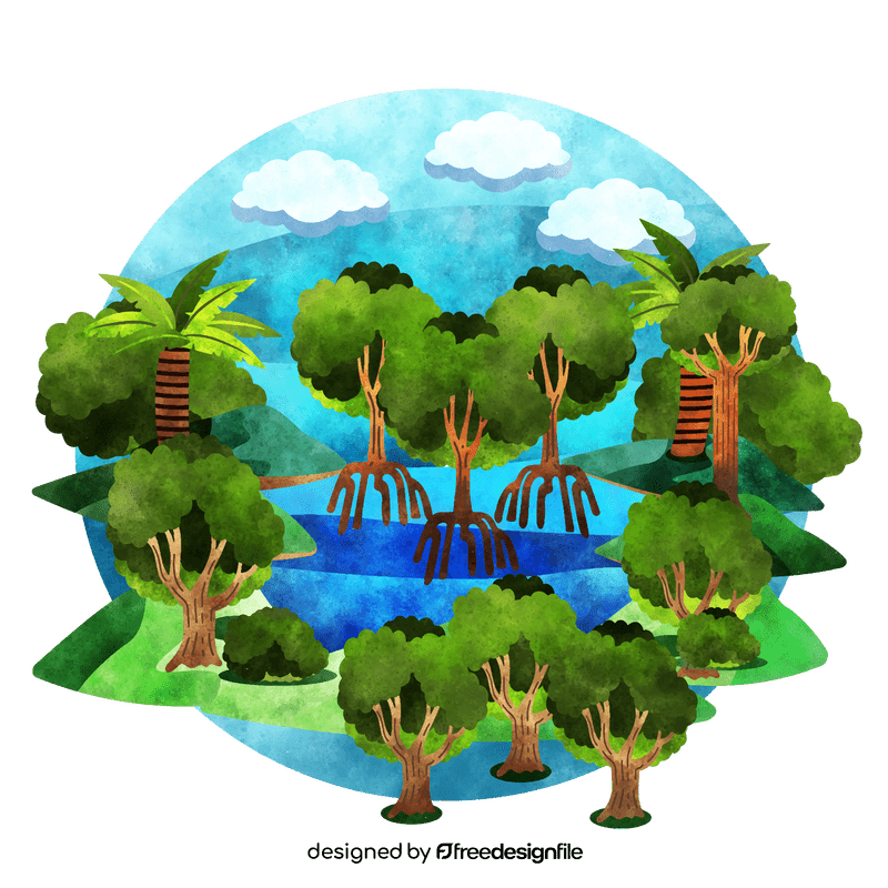 Mangrove swamp vector