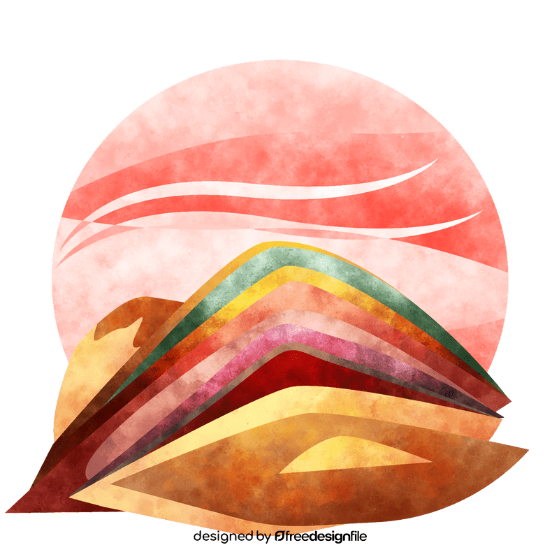 Rainbow mountain vector