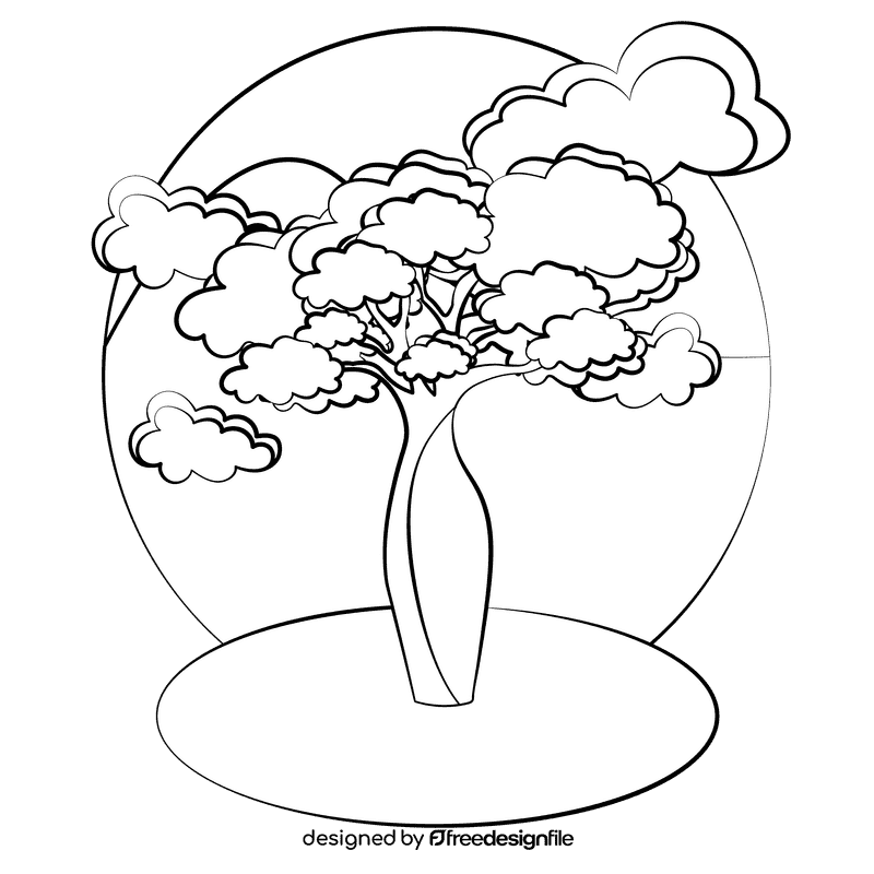 Bottle tree black and white clipart