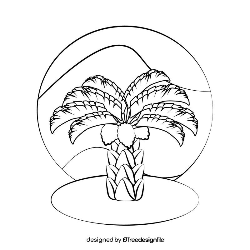 Oil palm black and white clipart free download