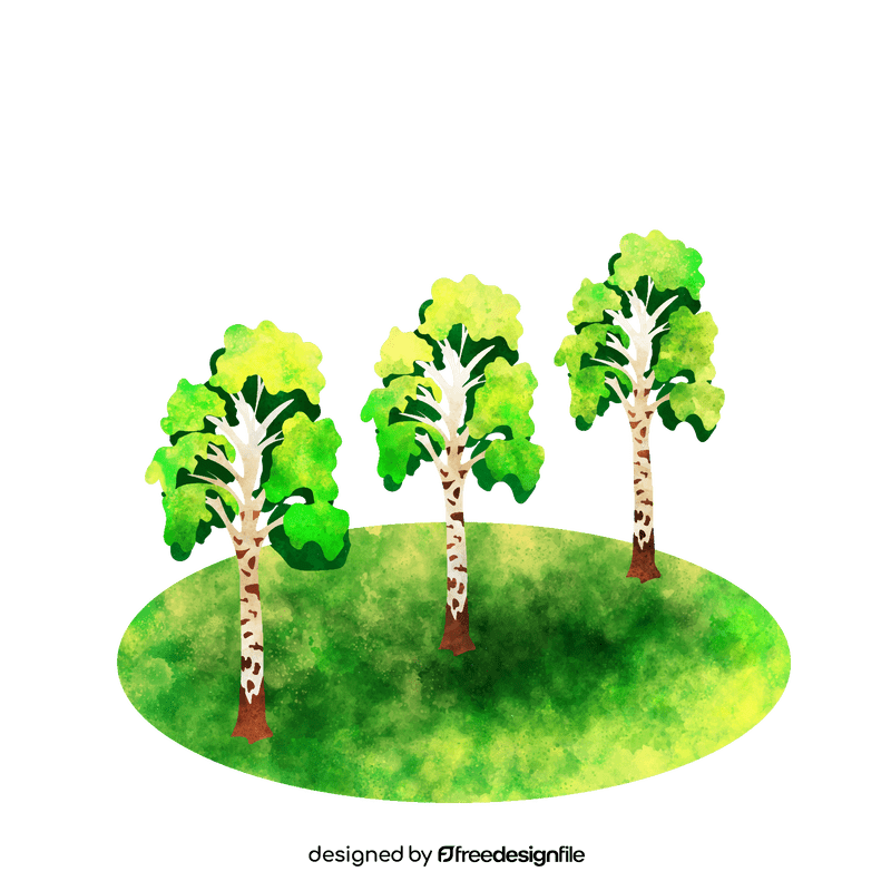 Silver birch tree clipart