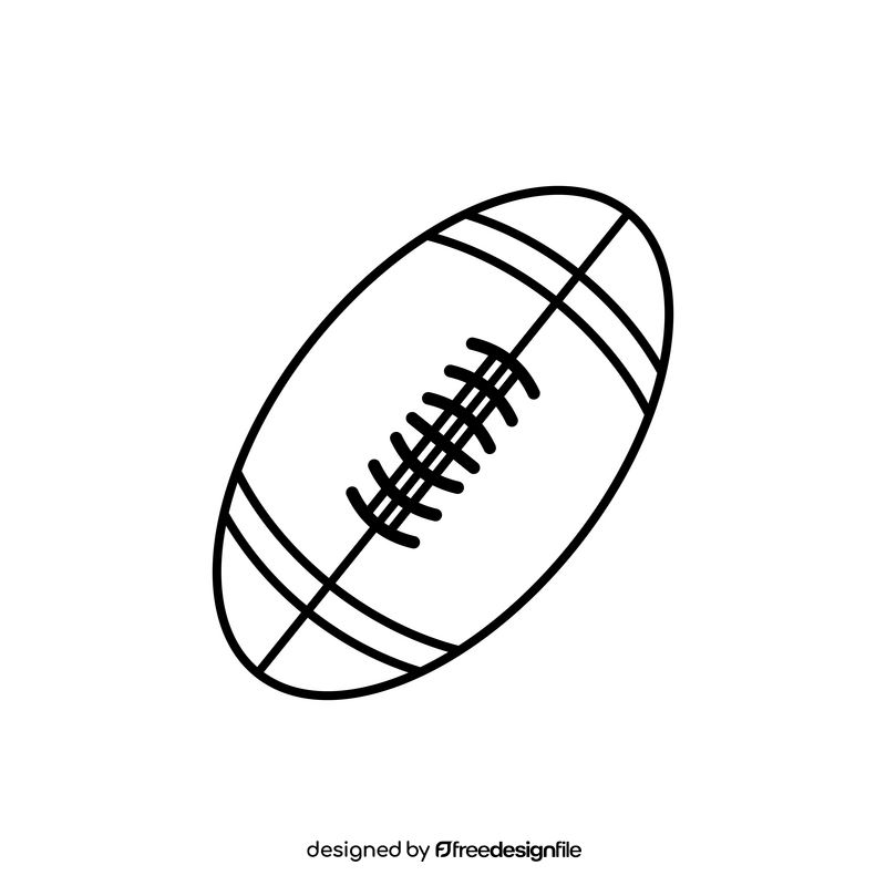 Football rugby ball black and white clipart