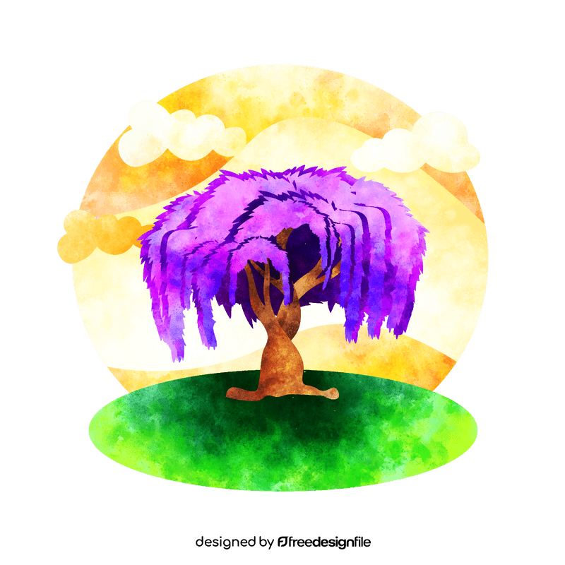 Wisteria tree vector