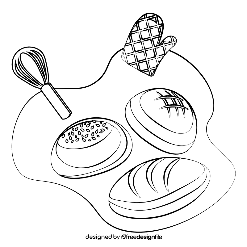 Buns black and white clipart