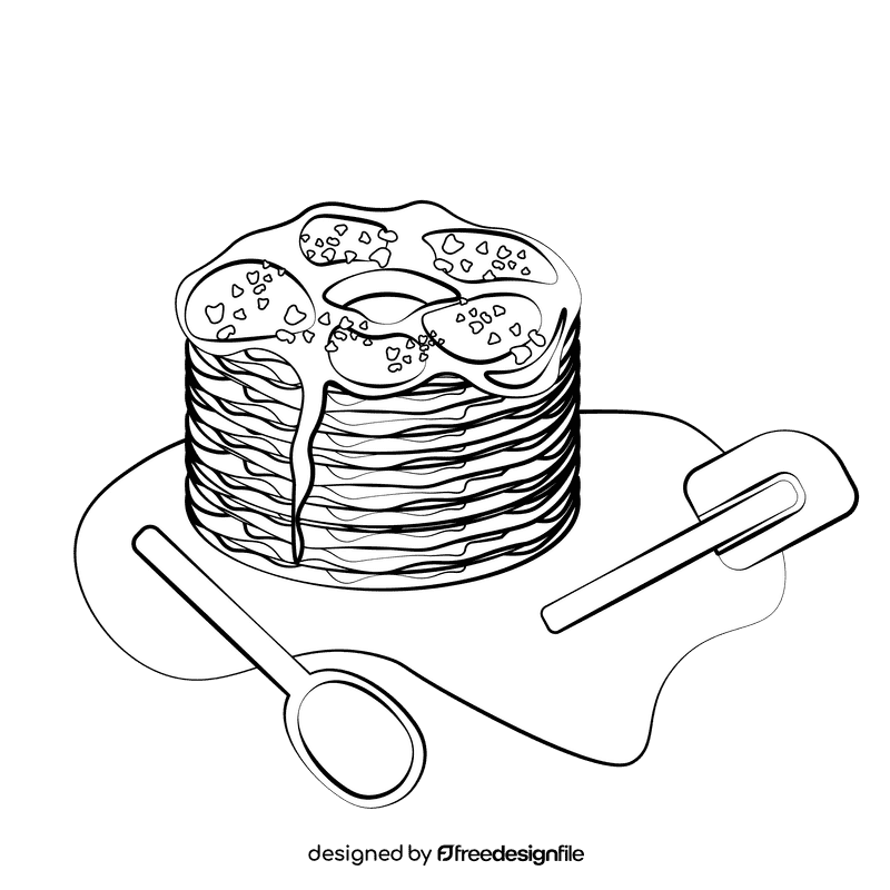 Cronut black and white clipart